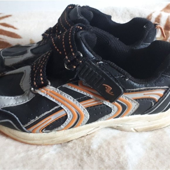 ATHLETIC WORKS | Boys Athletic Shoes Blue Orange Size 12 - Picture 3 of 8